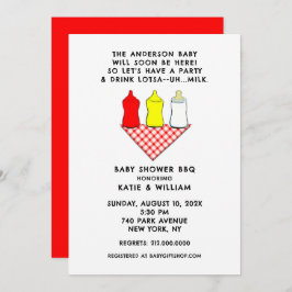 Convite Churrasco de Chá de fraldas de Verão