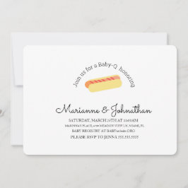 Convite Churrasco de Chá de fraldas minimalista Cachorro d