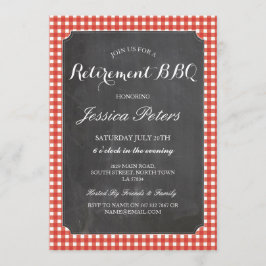 Convite CHURRASCO de Giz Russo de Verificação Vermelha do