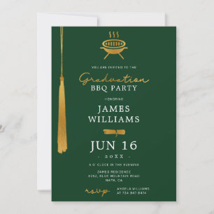Convite CHURRASCO de Graduação do Tassel Lux Gold Foil G