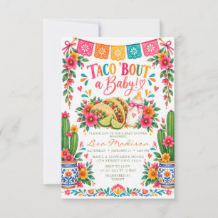 Convite Churrasco de Taco Mexicano para uma Festa de Bebê