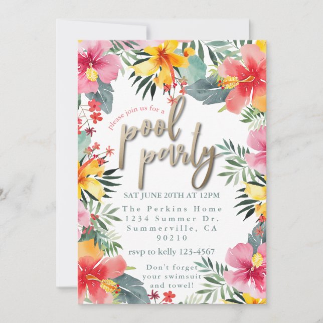 Convite CHURRASCO de Verão da piscina (Frente)