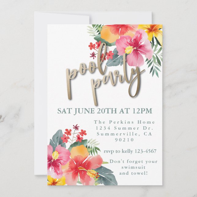 Convite CHURRASCO de Verão da piscina (Frente)