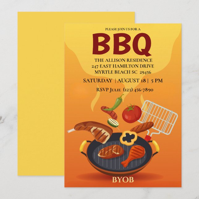 Convite Churrasco  Dia de Campo  Verão  Festa (Frente/Verso)