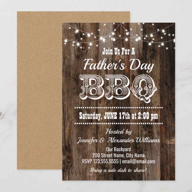 Convite CHURRASCO Dia de os pais (Frente/Verso)