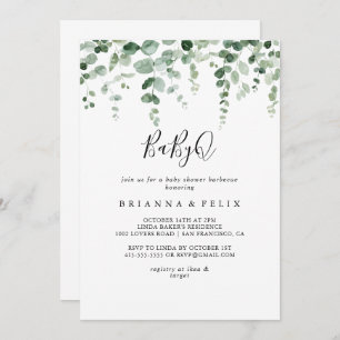 Convite Churrasco do Chá de fraldas Eucalyptus BabyQ