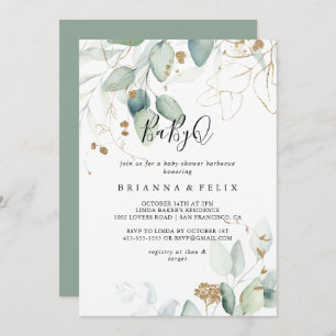 Convite Churrasco do Chá de fraldas Eucalyptus BabyQ Doura