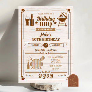Convite Churrasco do quintal e Festa de aniversário de cer