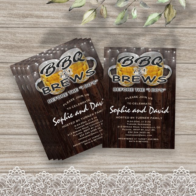 Convite CHURRASCO e balanças antes da Festa de noivado "I  (Criador carregado)