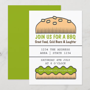 Convite CHURRASCO Festa Grande Burger Em Verde