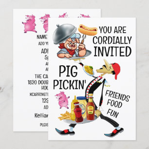 Convite Churrasco / Porco Pickin'