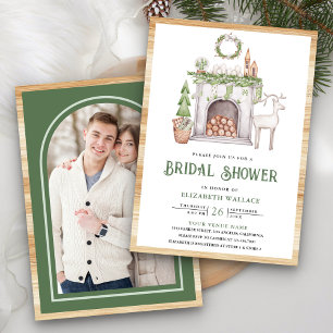 Convite Churrasqueira de Natal Branco Foto Chá de Noiva