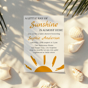 Convite Chuva Amarela Boho Um Pouco de Raio de Sol Baby Sh
