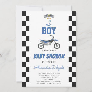 Convite Chuva Azul de Menino Chuvinha de Bebê de Bicicleta