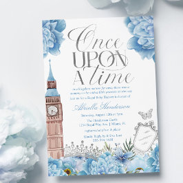 Convite Chuva Azul Era Uma Vez Princesa Chá de Bebê