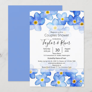 Convite Chuva Azul Esquecer-Me-Não Casais Churrasco