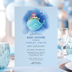Convite Chuva Azul Náutica Baby Shower