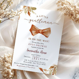 Convite Chuva Boho Gentleman Gravata Borboleta Baby Shower