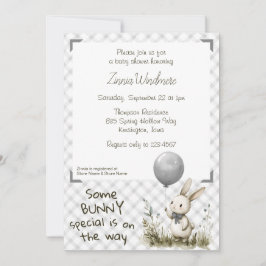 Convite Chuva Cinza 020 • Festa de Bebê Some Bunny Special