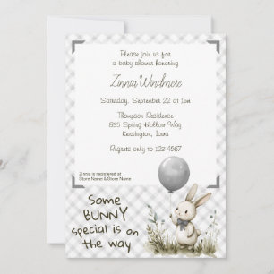 Convite Chuva Cinza 020 • Festa de Bebê Some Bunny Special