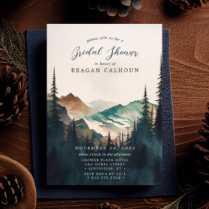 Convite Chuva Colorida Montanhas Floresta de Pinheiros Chá