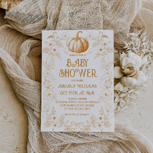 Convite Chuva de Abóboras Toile De Jouy Baby Shower