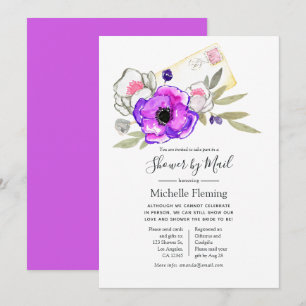 Convite Chuva de água Floral Casamento ou Chuveiro de Bebê