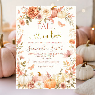 Convite Chuva de Amor Abóbora Boho Floral Chá de Noiva