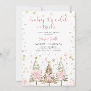 Convite Chuva de Amor: Baby Shower com Laço Rosa Baby É Fr