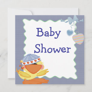 Convite Chuva de Amor Baby Shower com Pato Fofo