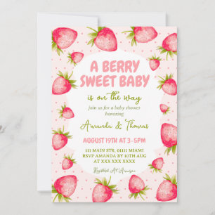 Convite Chuva de Amor Baby Shower de Morango