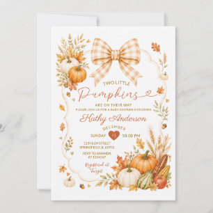 Convite Chuva de Amor: Baby Shower de Outono com Duas Pequ
