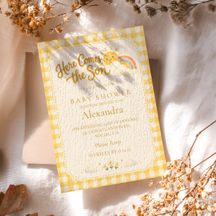 Convite Chuva de Amor Baby Shower Ginga Amarela