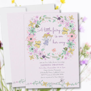 Convite Chuva de Amor Bebê Menina Jardim de Flores Pequena