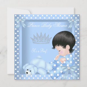 Convite Chuva de Amor Bebê Menino Azul Bolinhas 2