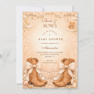 Convite Chuva de Amor: Botas e Laços para Baby Shower