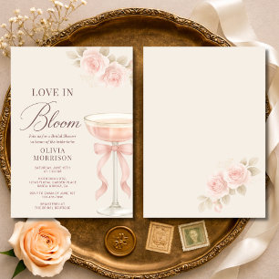 Convite Chuva de Amor Champanhe Rosa Arco Casamento Civil