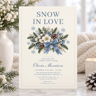 Convite Chuva de Amor Chuva de Neve no Casamento de Invern