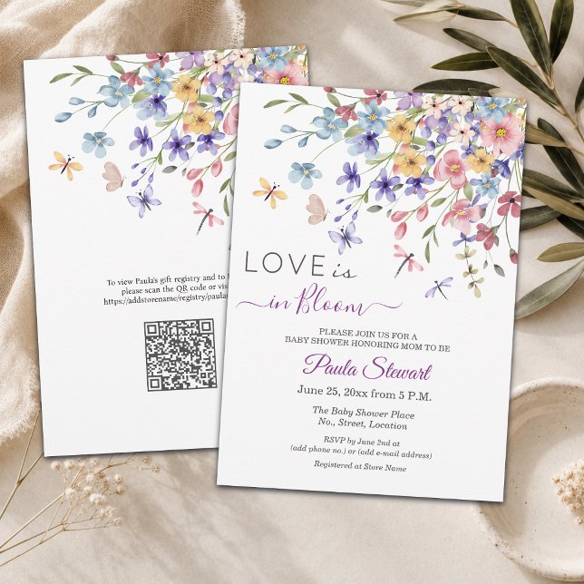 Convite Chuva de Amor Código QR Chá de Bebê (Criador carregado)