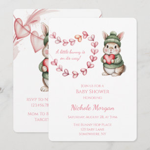 Convite Chuva de Amor Coelhinho Aquarela Chá de Bebê