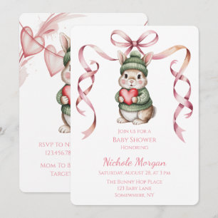 Convite Chuva de Amor Coelhinho em Aquarela Baby Shower