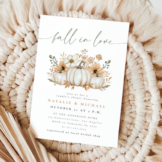 Convite Chuva de Amor de Casal Boho Pumpkin Fall (Criador carregado)