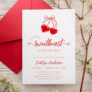 Convite Chuva de Amor de Cereja Vale do Amor Baby Shower