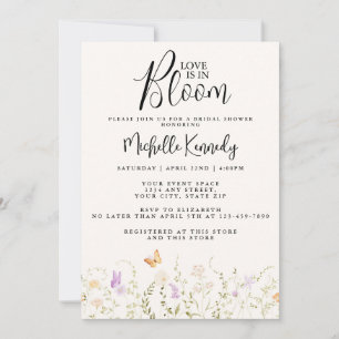 Convite Chuva de Amor de Flores Silvestres para Chá de Noi