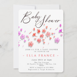 Convite Chuva de Amor de Flores Silvestres para Chás de Be