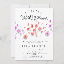 Convite Chuva de Amor de Flores Silvestres para Chás de Be