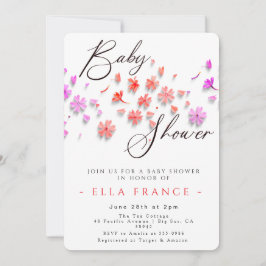 Convite Chuva de Amor de Flores Silvestres para Chás de Be