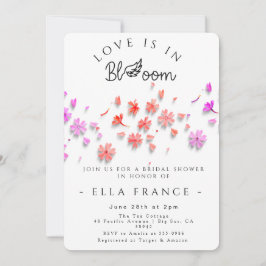 Convite Chuva de Amor de Flores Silvestres para Noiva