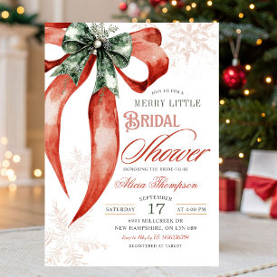 Convite Chuva de Amor de Natal Coquete Merry Little Chá de