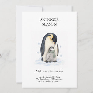 Convite Chuva de Amor de Pinguim para Chá de Bebê de Inver